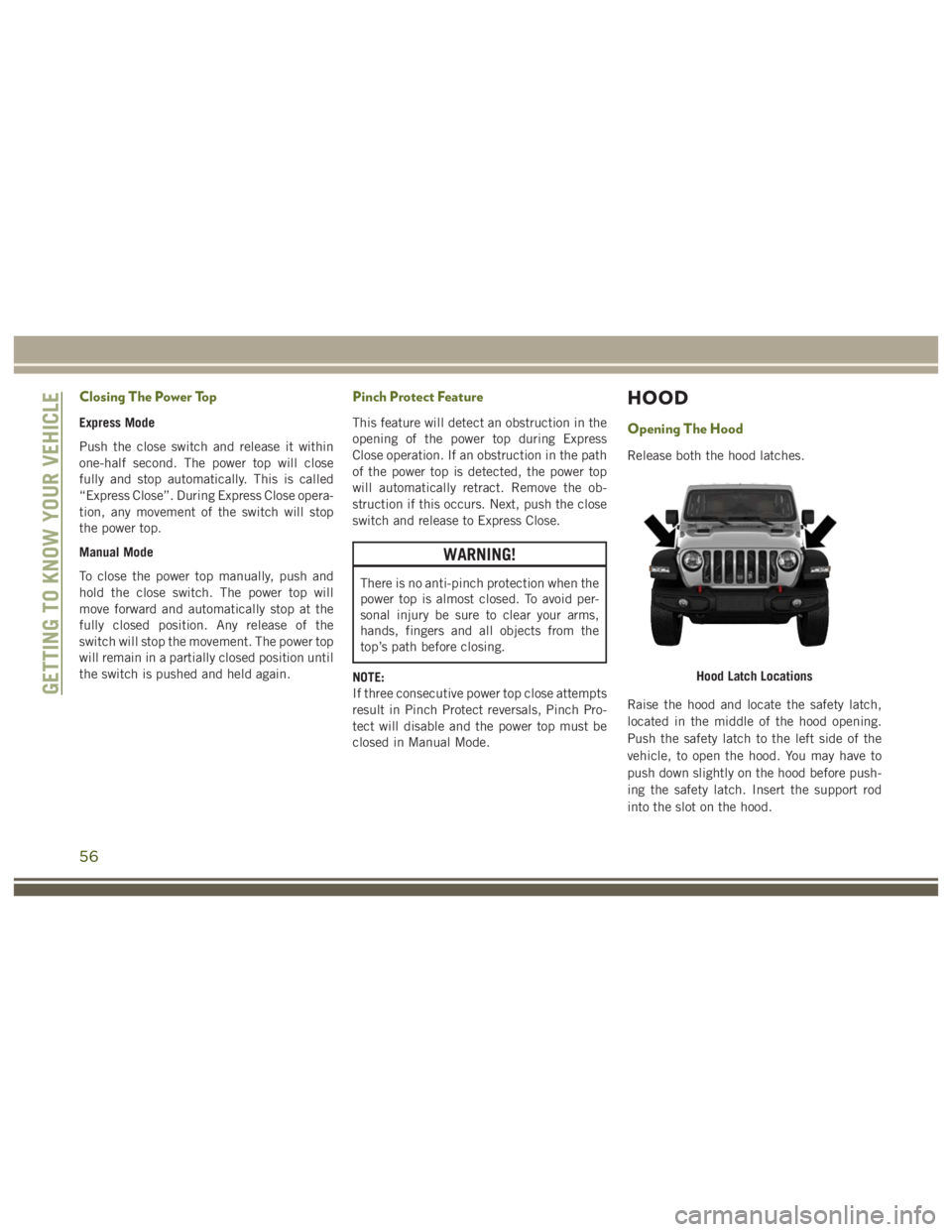 JEEP WRANGLER RUBICON 2019  Owners Manual 56 