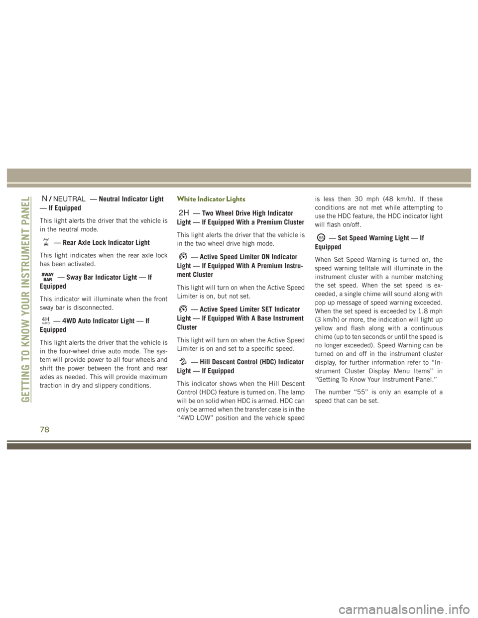 JEEP WRANGLER RUBICON 2019  Owners Manual 78 