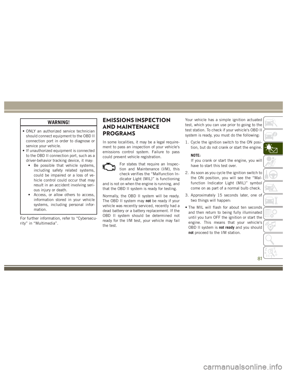 JEEP WRANGLER RUBICON 2019  Owners Manual 81 