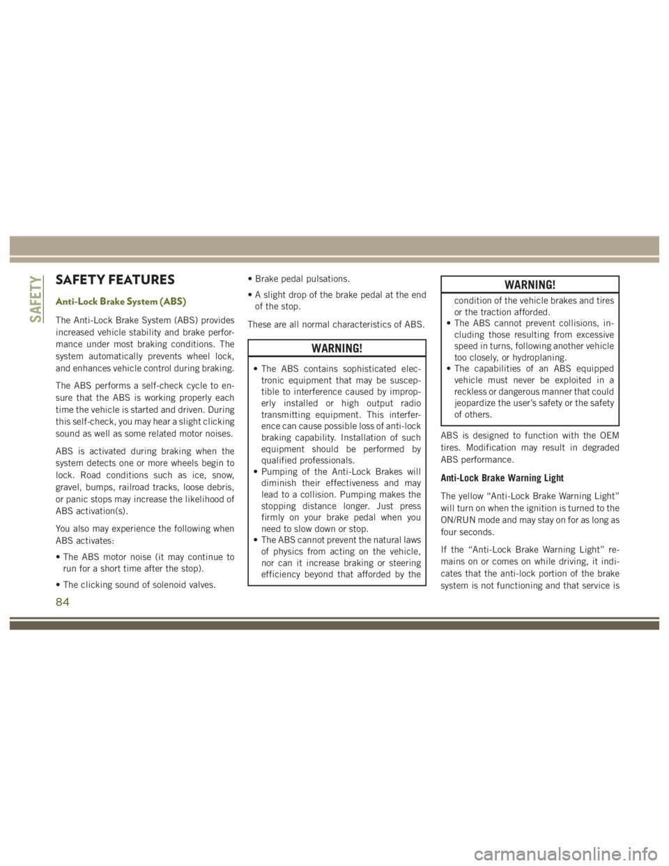 JEEP WRANGLER RUBICON 2019  Owners Manual 84 