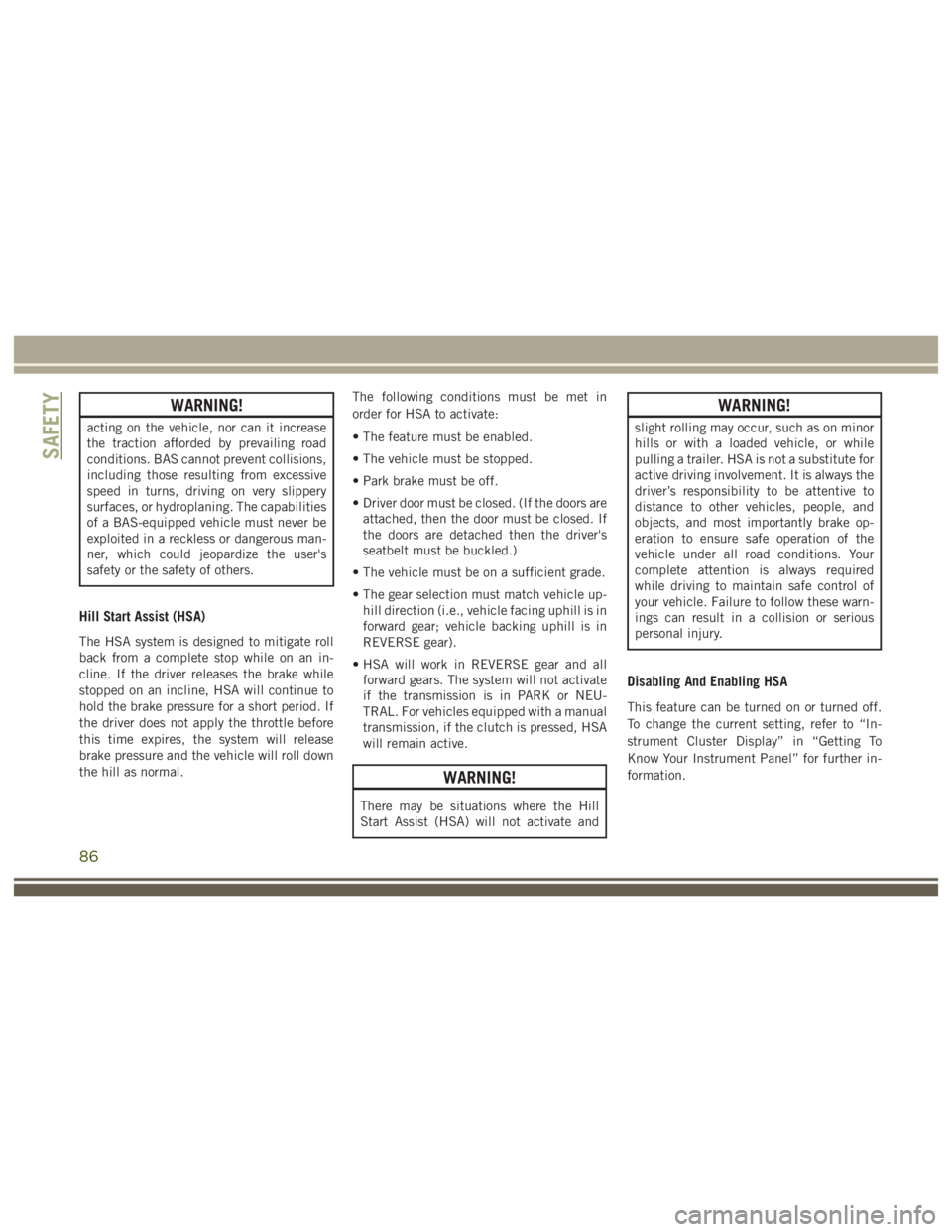 JEEP WRANGLER RUBICON 2019  Owners Manual 86 