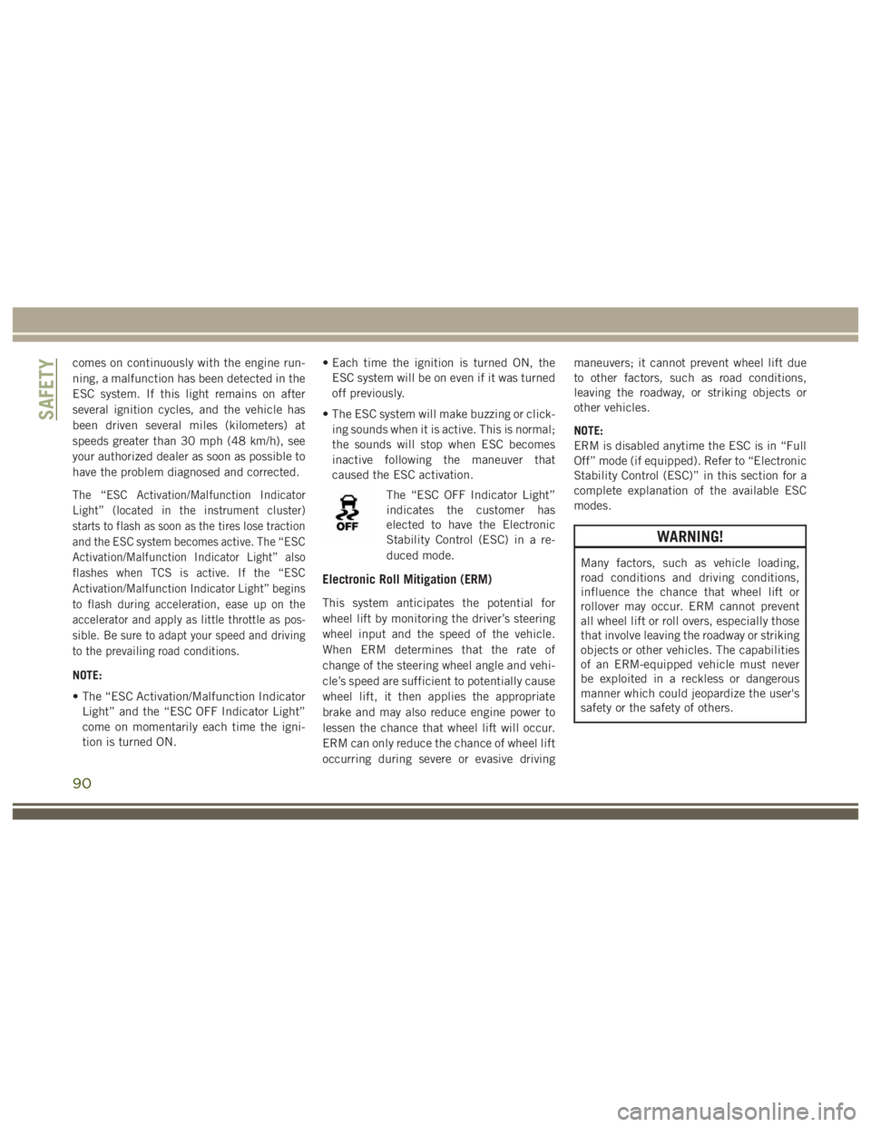 JEEP WRANGLER RUBICON 2019  Owners Manual SAFETY
90 