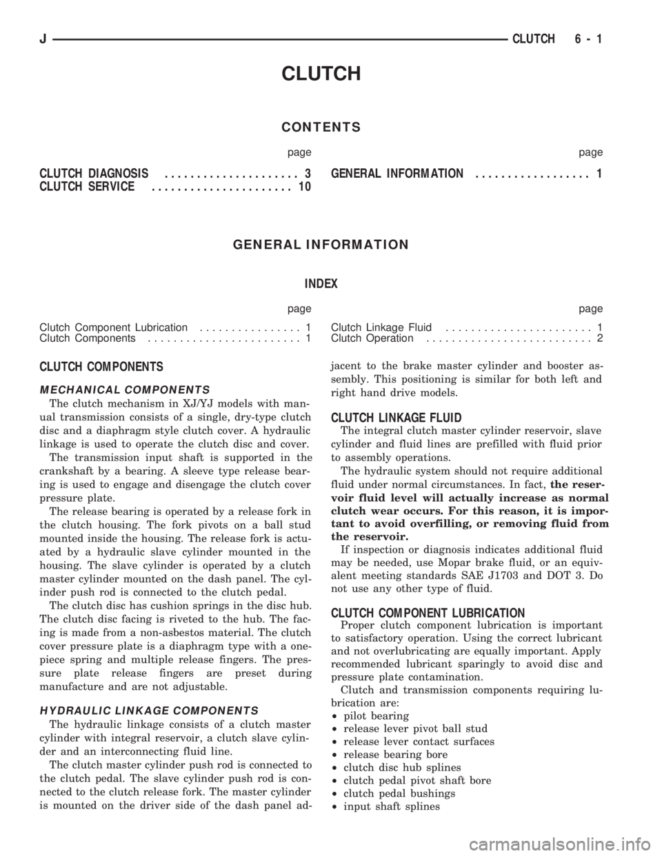 JEEP WRANGLER 1994  Owners Manual 
