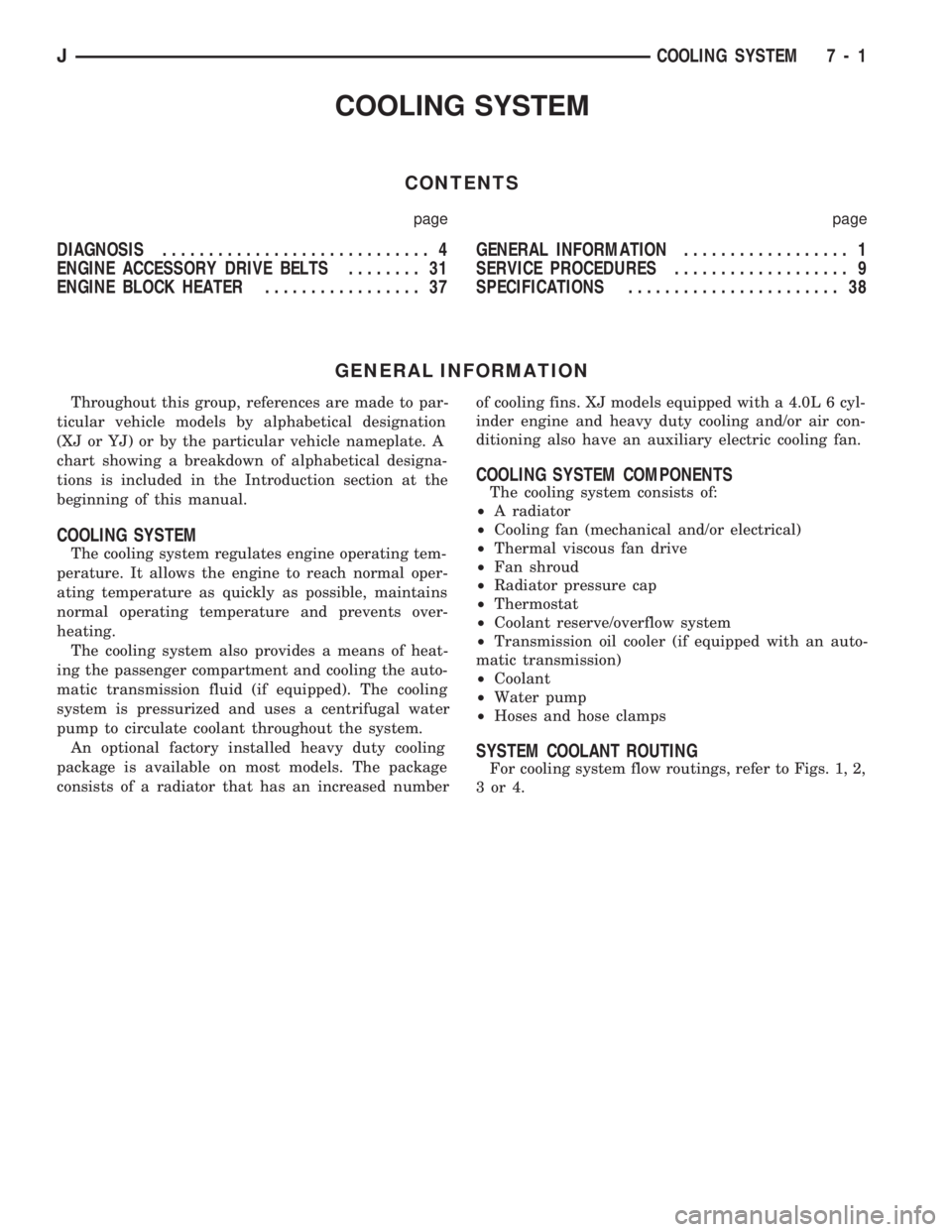 JEEP WRANGLER 1994  Owners Manual 