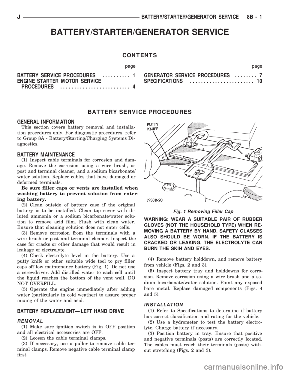 JEEP WRANGLER 1994  Owners Manual 
