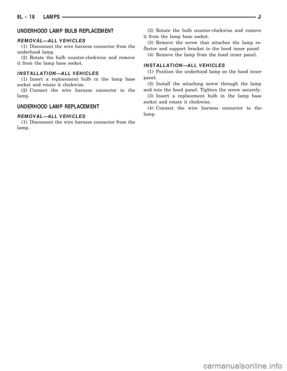 JEEP WRANGLER 1994  Owners Manual 