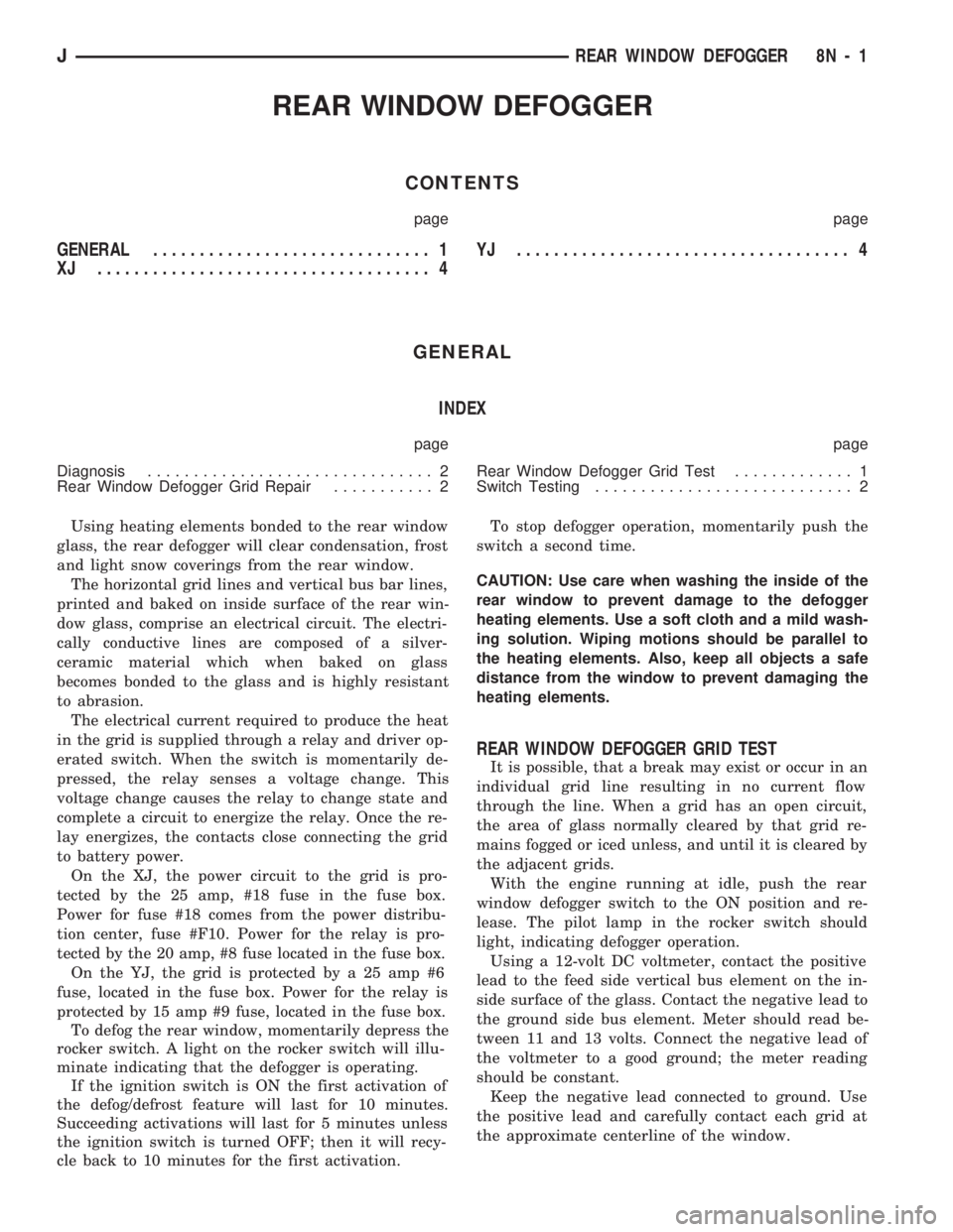 JEEP WRANGLER 1994  Owners Manual 