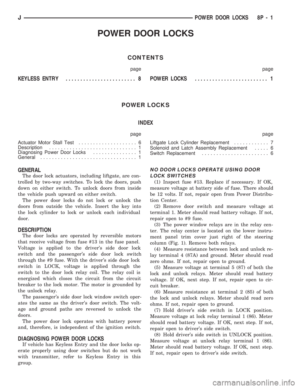 JEEP WRANGLER 1994  Owners Manual 