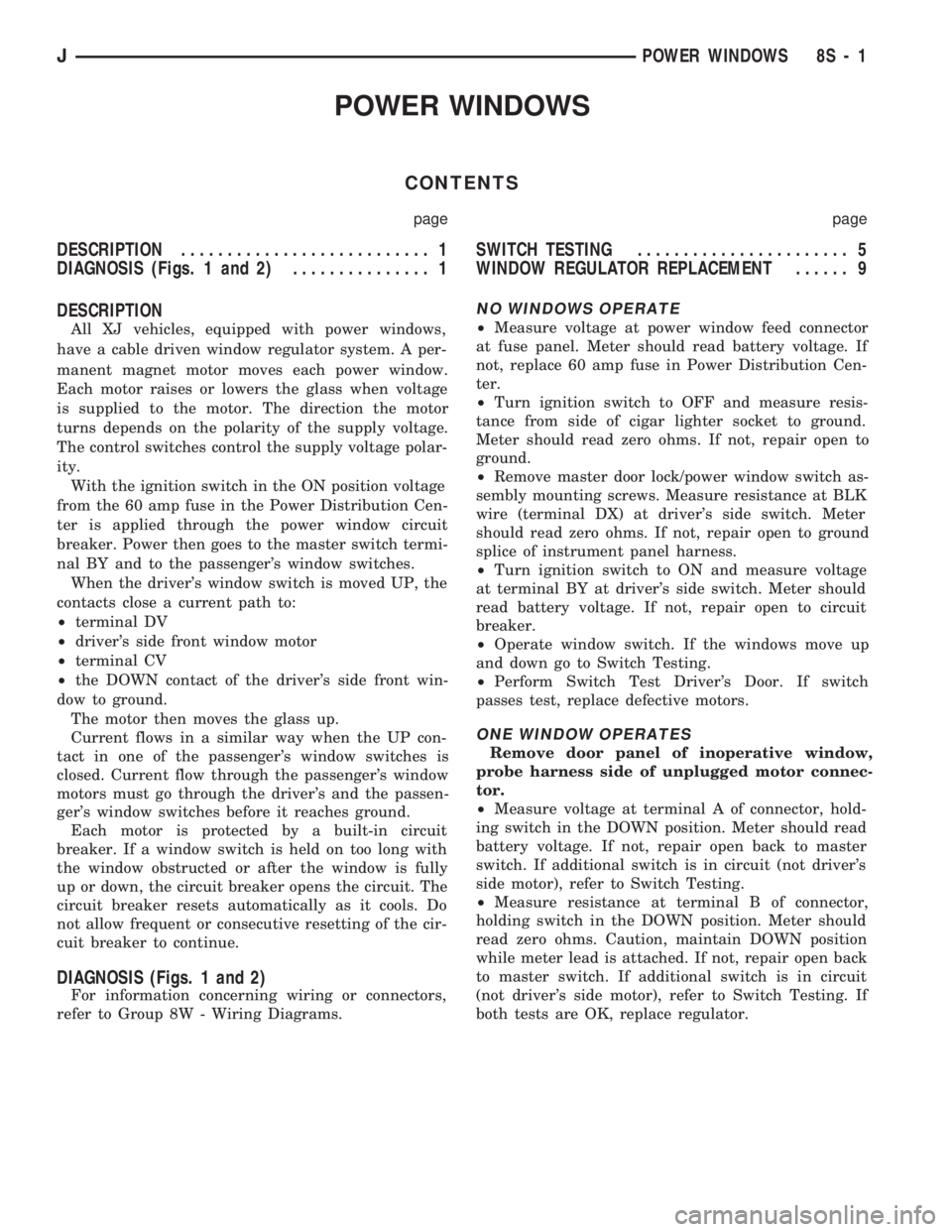 JEEP WRANGLER 1994  Owners Manual 