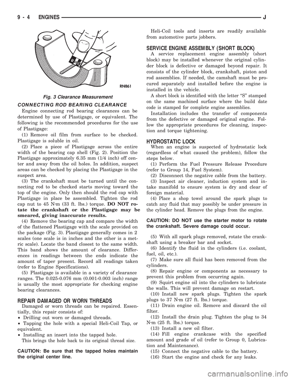 JEEP WRANGLER 1994  Owners Manual 