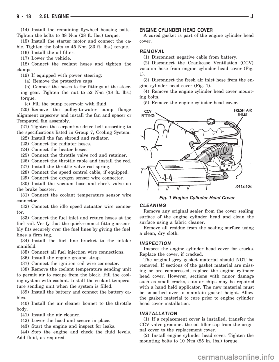 JEEP WRANGLER 1994  Owners Manual 