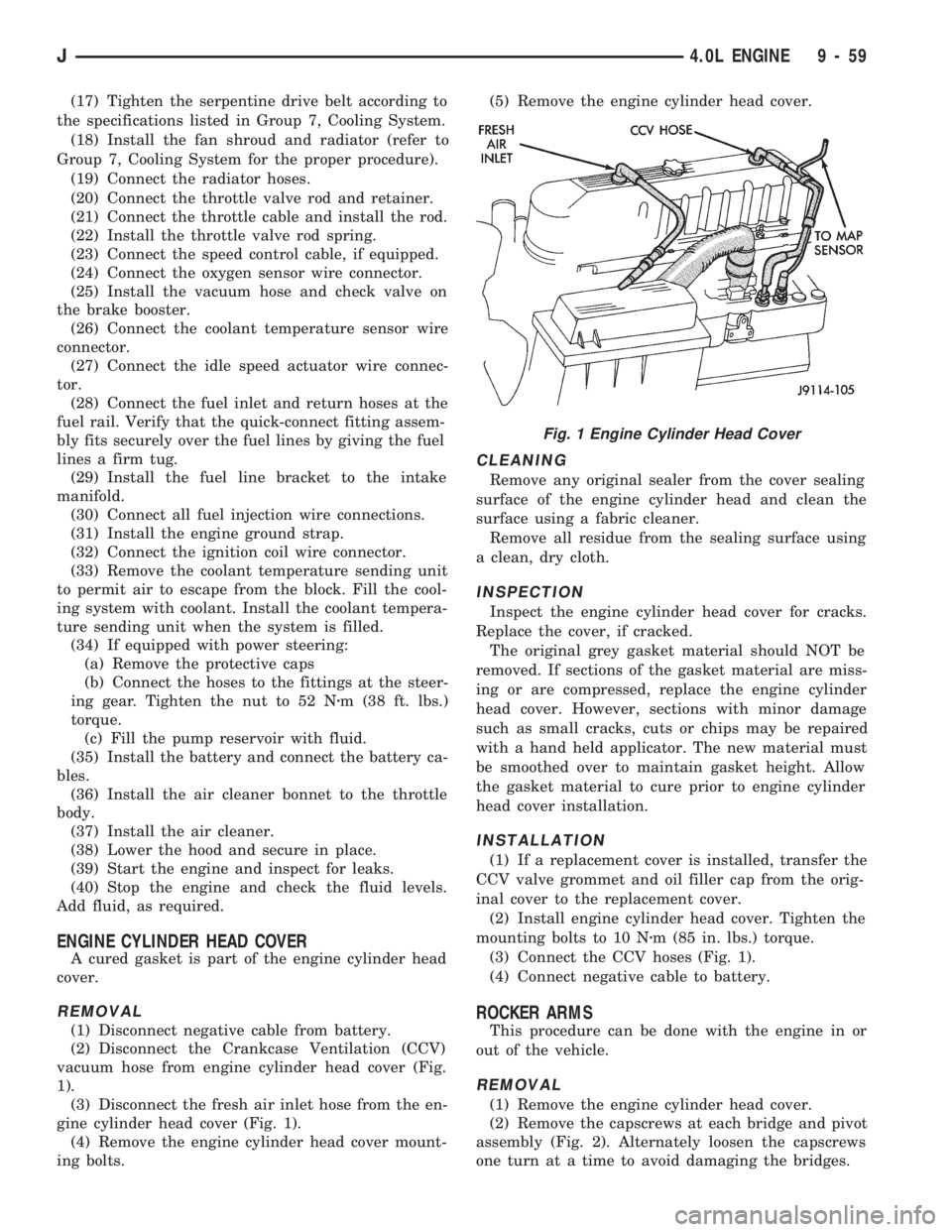 JEEP WRANGLER 1994  Owners Manual 