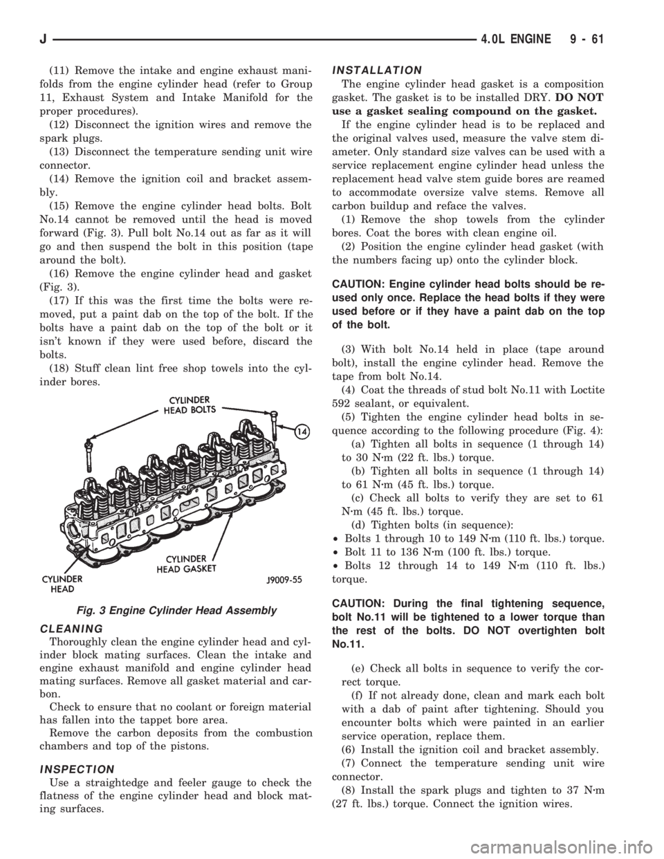 JEEP WRANGLER 1994  Owners Manual 