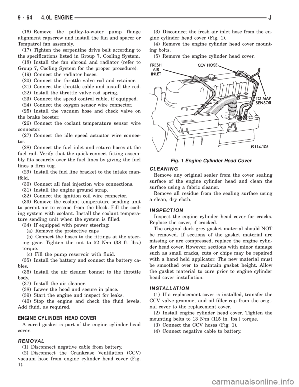 JEEP WRANGLER 1995  Owners Manual 