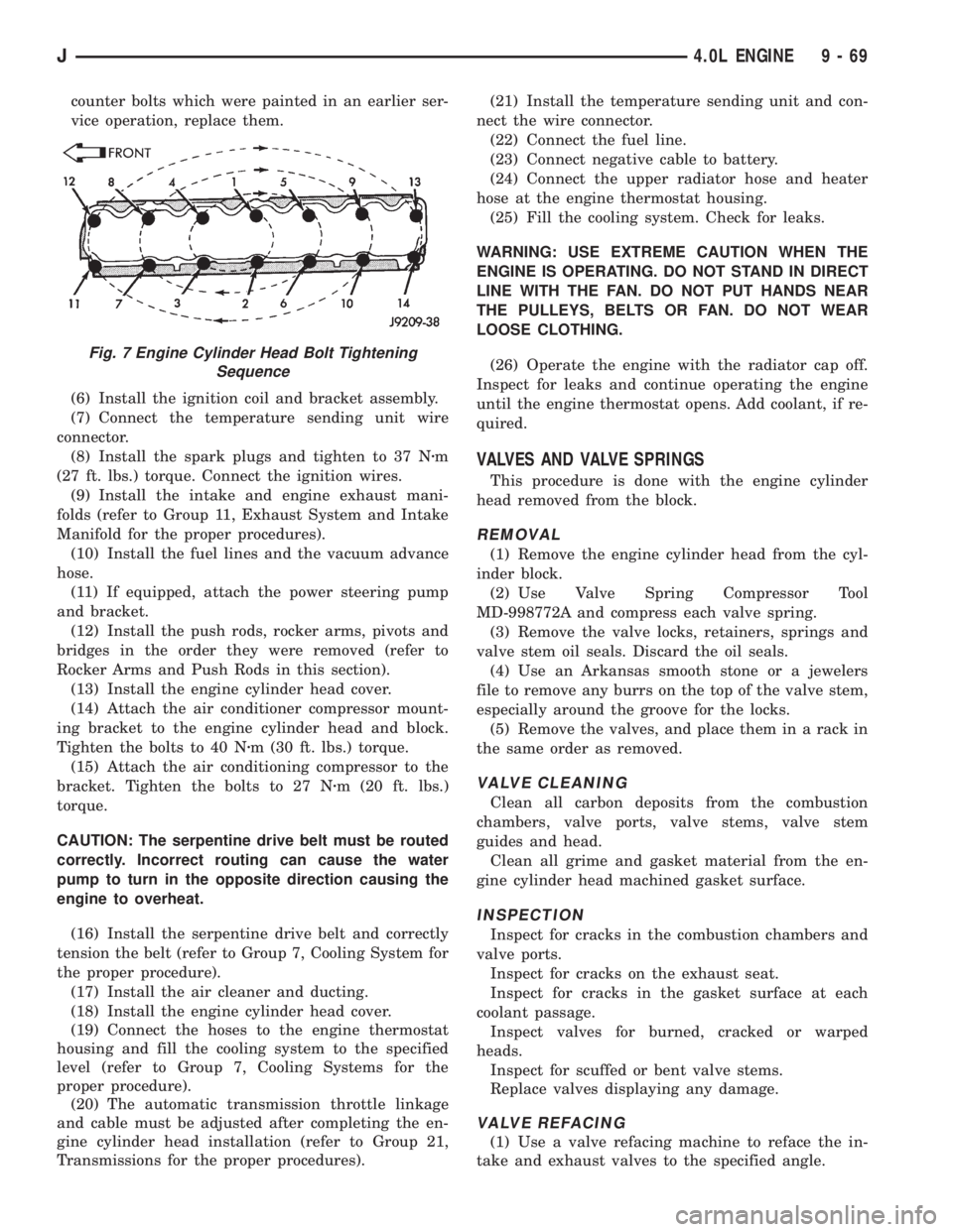 JEEP WRANGLER 1995  Owners Manual 