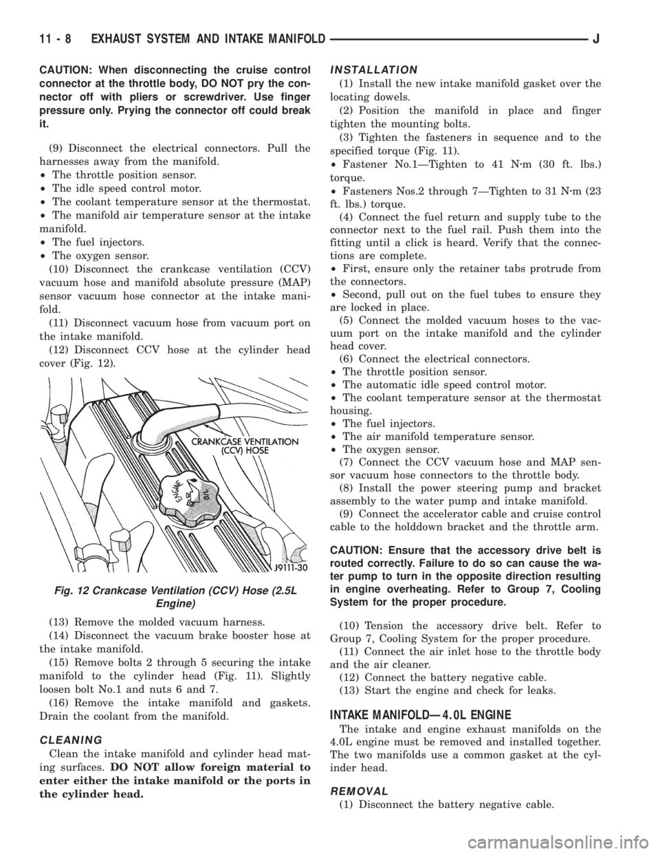JEEP WRANGLER 1995  Owners Manual 