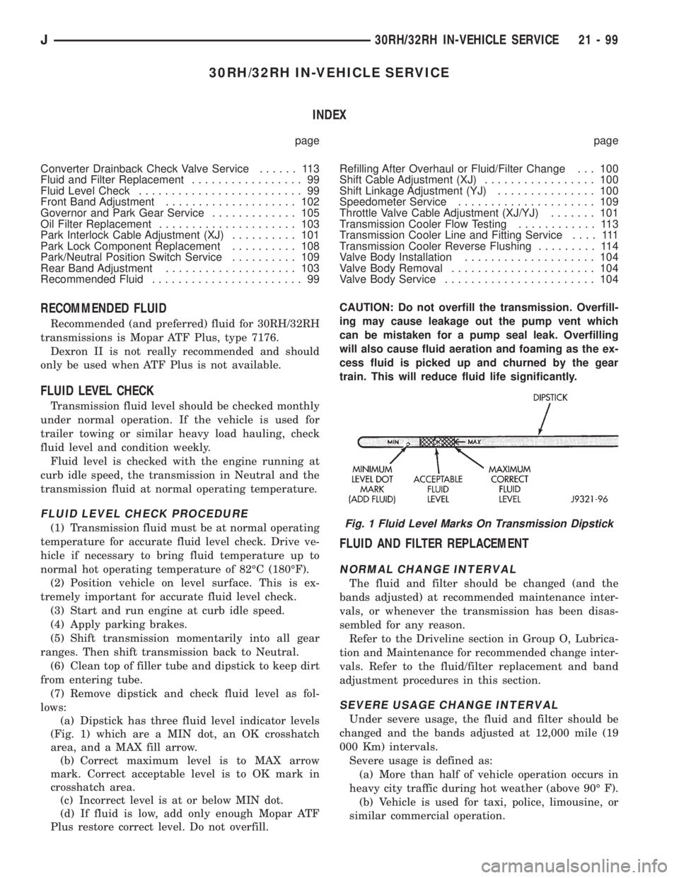 JEEP WRANGLER 1995  Owners Manual 
