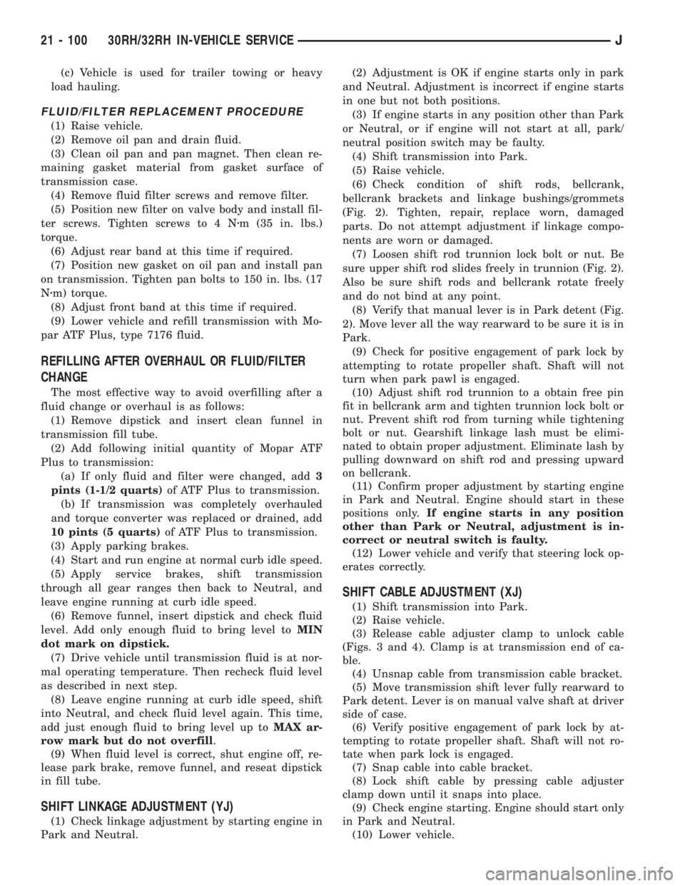 JEEP WRANGLER 1995  Owners Manual 