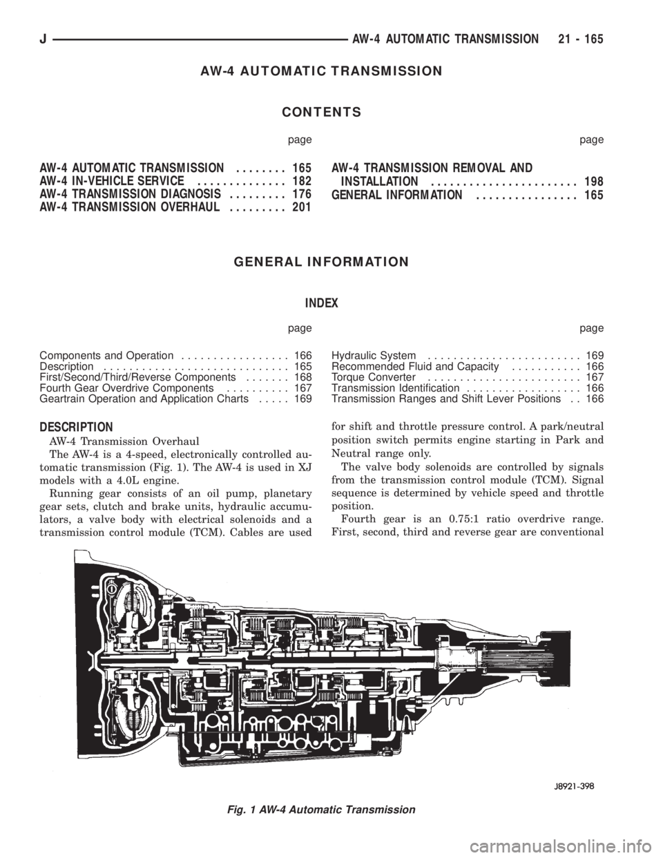 JEEP WRANGLER 1995  Owners Manual 