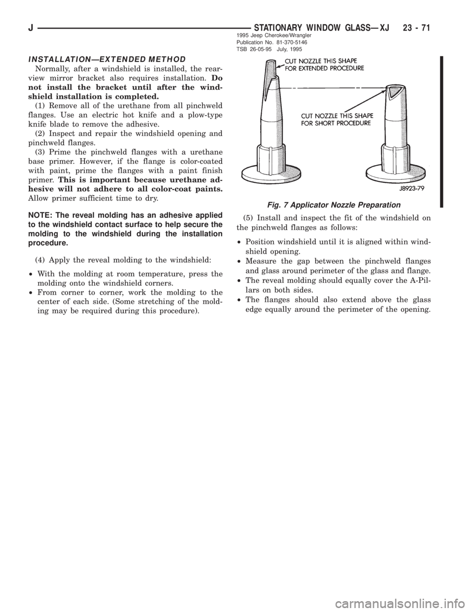 JEEP WRANGLER 1995  Owners Manual 