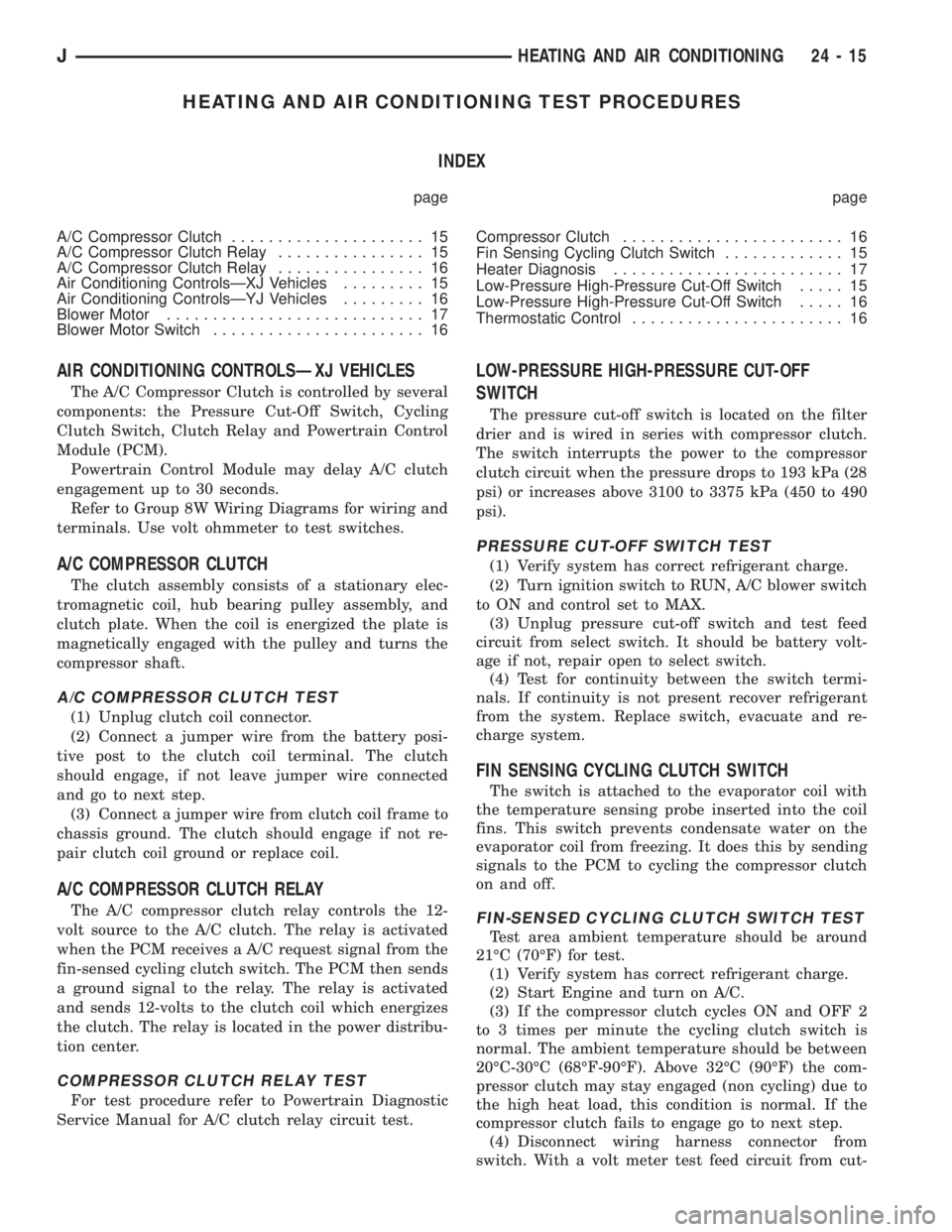 JEEP WRANGLER 1995  Owners Manual 