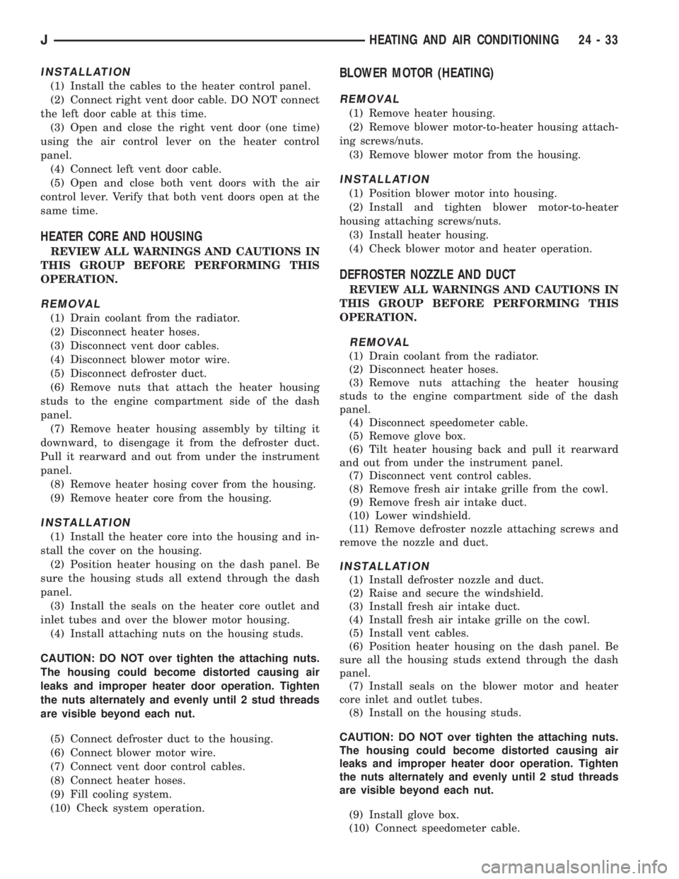 JEEP WRANGLER 1995  Owners Manual 