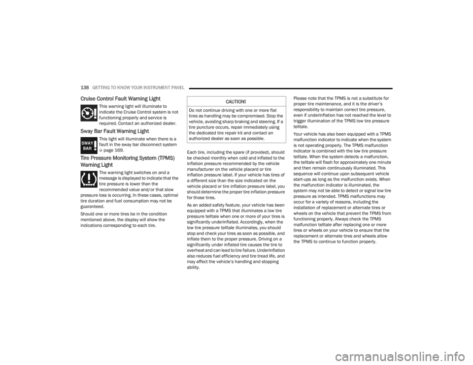 JEEP WRANGLER 4XE JL 2021  Owners Manual �&�$�8�7�,�2�1�
��R��Q�R�W��F�R�Q�W�L�Q�X�H��G�U�L�Y�L�Q�J��Z�L�W�K��R�Q�H��R�U��P�R�U�H��I�O�D�W�
�W�L�U�H�V��D�V��K�D�Q�G�O�L�Q�J��P�D�\��E�H��F�R�P�S�U�R�P�L�V�H�G���6�W�R�S��W�K
