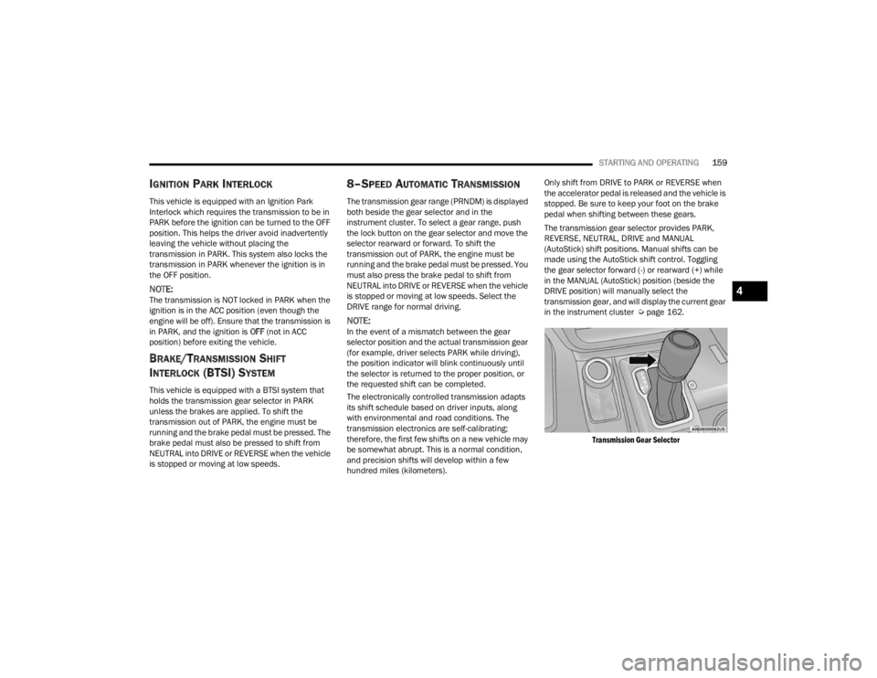 JEEP WRANGLER 4XE JL 2021  Owners Manual 
4

22_JL_OM_EN_USC_t.book  Page 159   