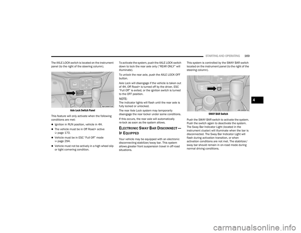 JEEP WRANGLER 4XE JL 2021  Owners Manual 4

22_JL_OM_EN_USC_t.book  Page 169   