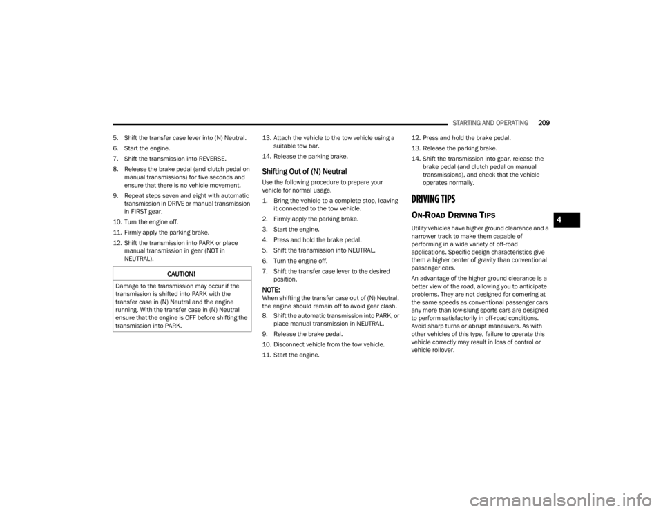 JEEP WRANGLER 4XE JL 2021  Owners Manual 4

22_JL_OM_EN_USC_t.book  Page 209   
