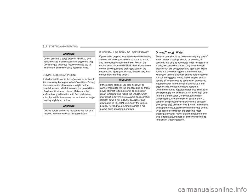 JEEP WRANGLER 4XE JL 2021  Owners Manual �:�$�5�1�,�1�*�

��R��Q�R�W��G�H�V�F�H�Q�G��D��V�W�H�H�S��J�U�D�G�H��L�Q��1�(�8�7�5�$�/���8�V�H�
�Y�H�K�L�F�O�H��E�U�D�N�H�V��L�Q��F�R�Q�M�X�Q�F�W�L�R�Q��Z�L�W�K��H�Q�J�L�Q�H��E�U�D�