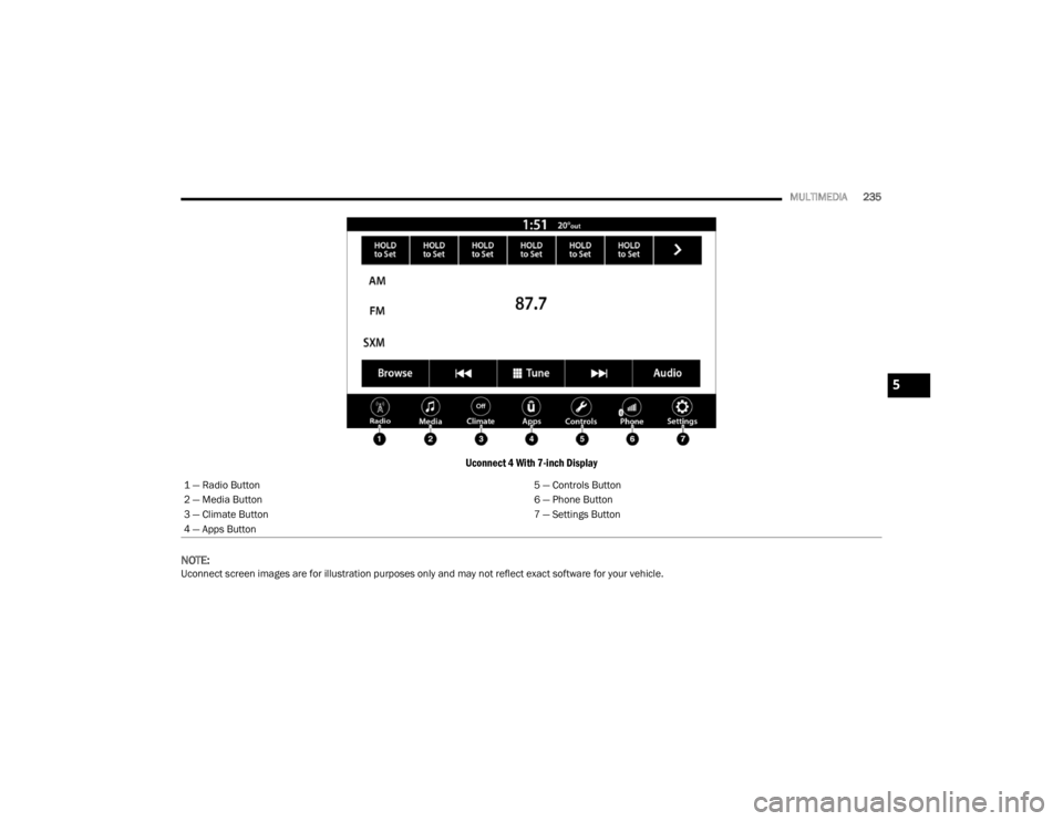 JEEP WRANGLER 4XE JL 2021  Owners Manual 5

22_JL_OM_EN_USC_t.book  Page 235   