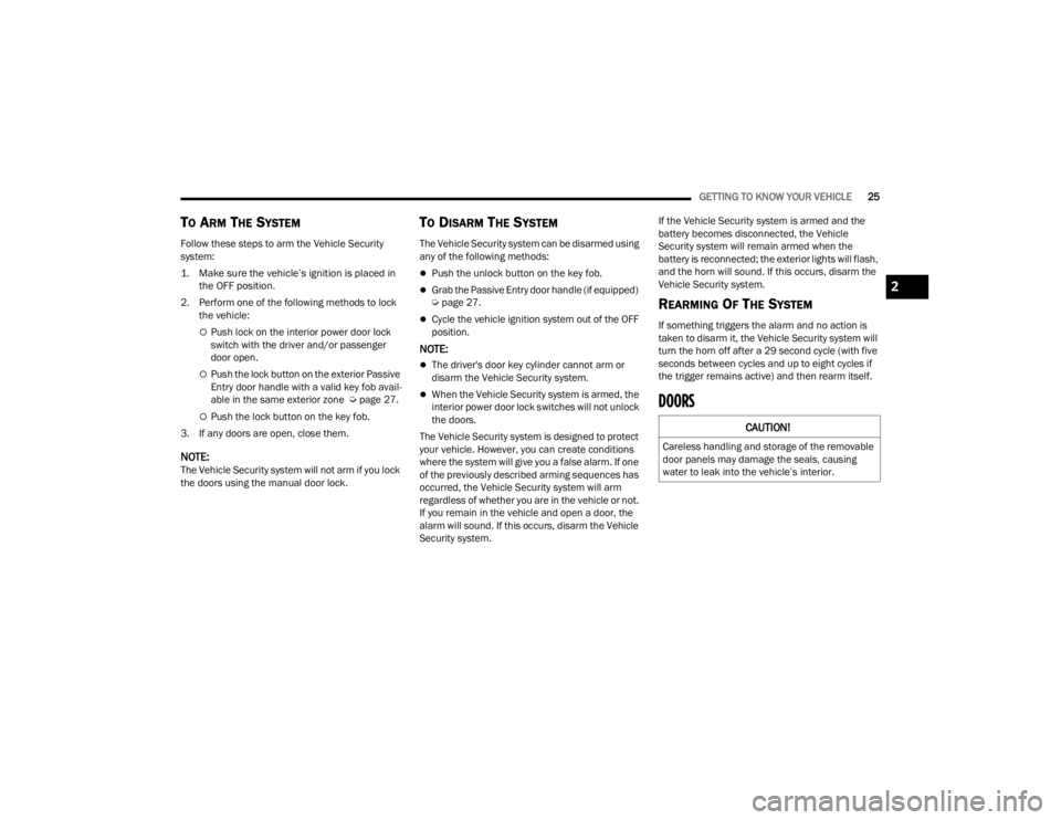 JEEP WRANGLER 4XE JL 2021  Owners Manual 2

22_JL_OM_EN_USC_t.book  Page 25   