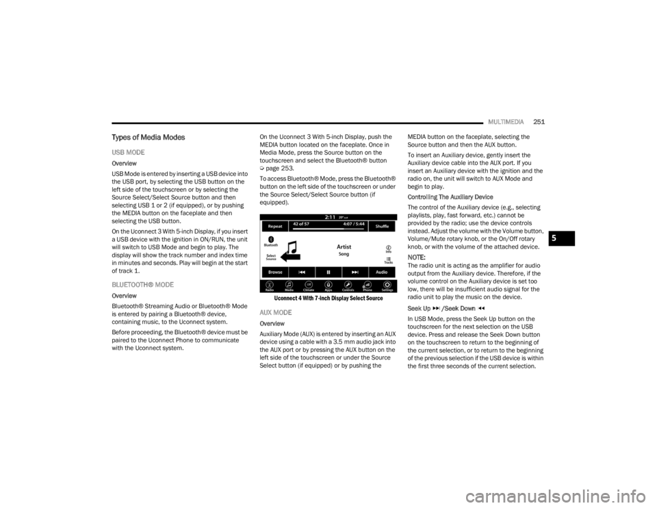 JEEP WRANGLER 4XE JL 2021  Owners Manual 5

22_JL_OM_EN_USC_t.book  Page 251   