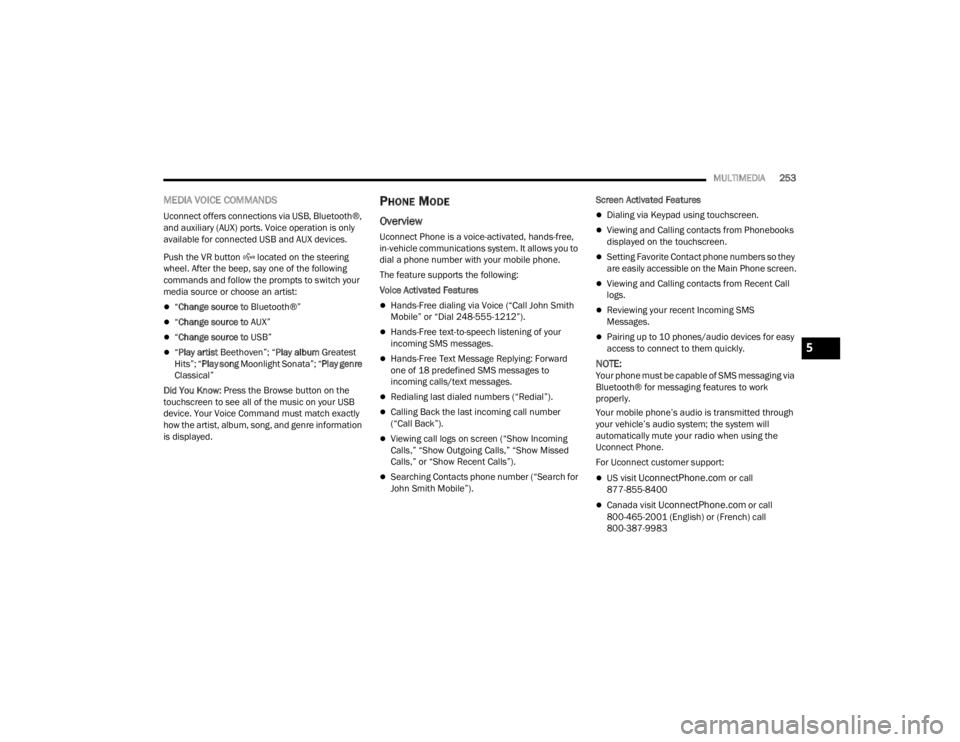JEEP WRANGLER 4XE JL 2021  Owners Manual 5

22_JL_OM_EN_USC_t.book  Page 253   