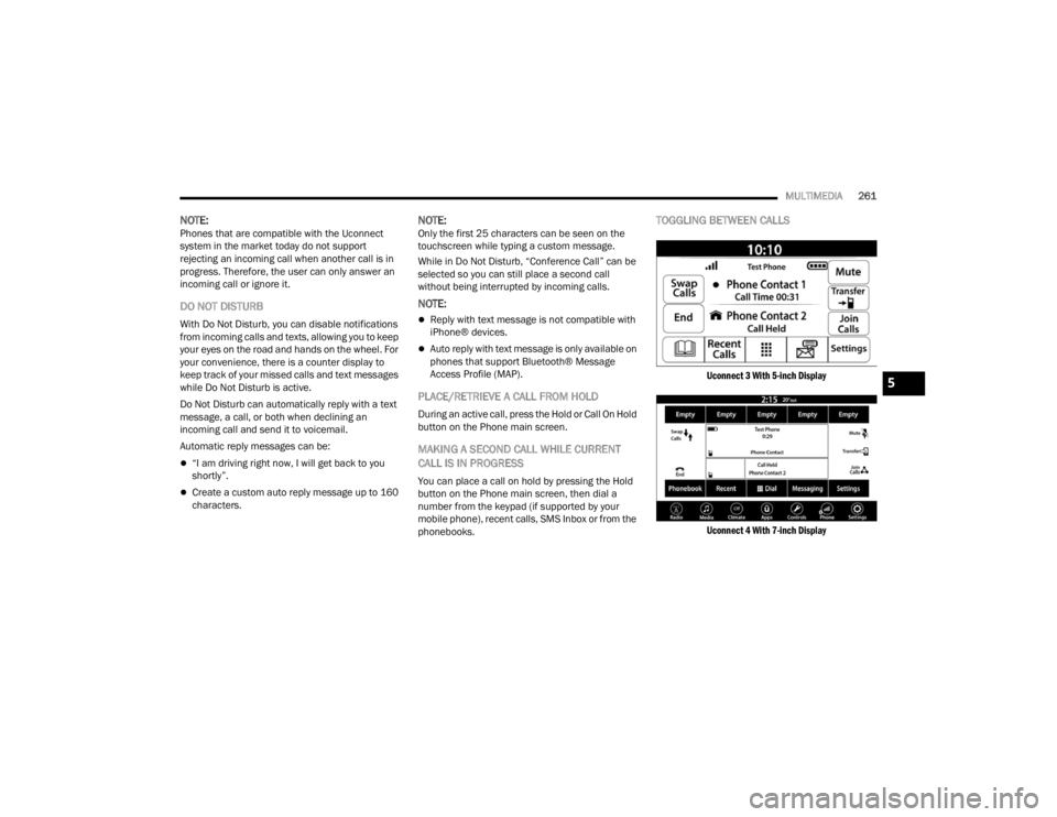 JEEP WRANGLER 4XE JL 2021  Owners Manual 
5

22_JL_OM_EN_USC_t.book  Page 261   