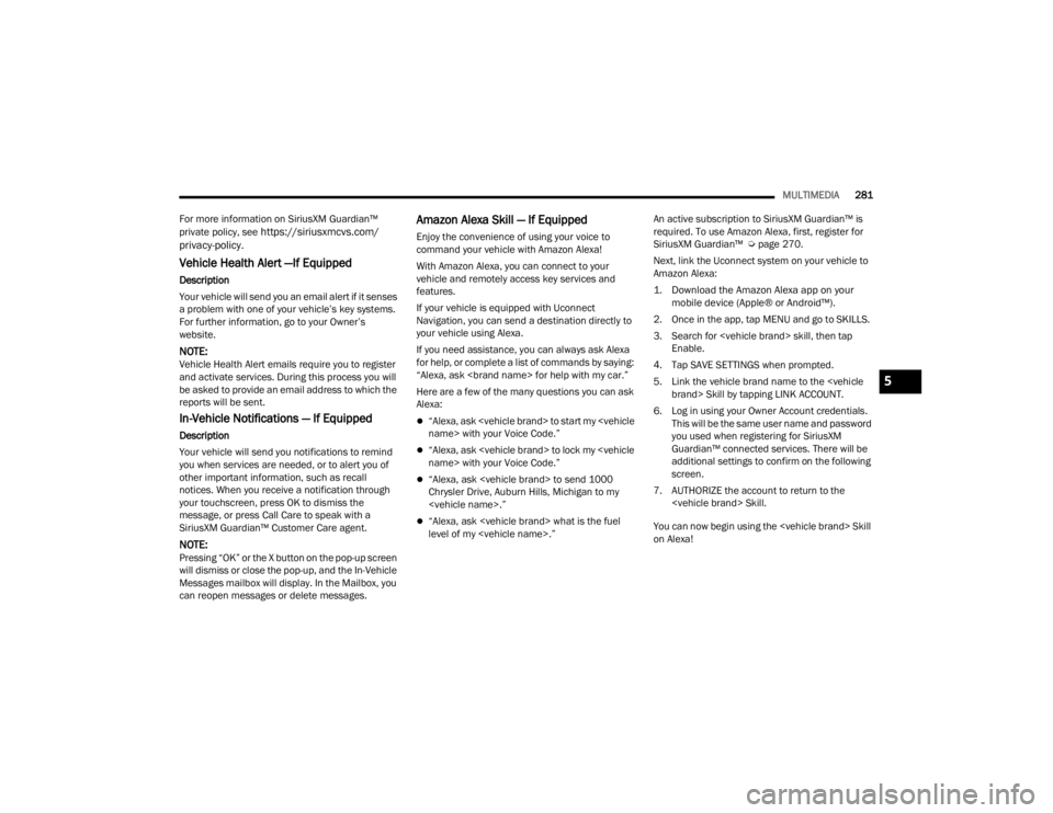 JEEP WRANGLER 4XE JL 2021  Owners Manual 5

22_JL_OM_EN_USC_t.book  Page 281   