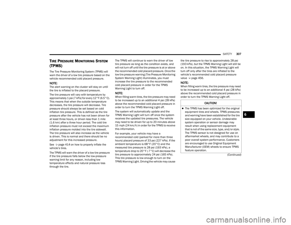 JEEP WRANGLER 4XE JL 2021  Owners Manual 6

22_JL_OM_EN_USC_t.book  Page 307   