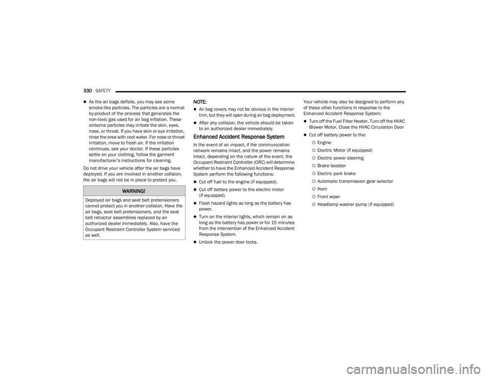 JEEP WRANGLER 4XE JL 2021  Owners Manual �:�$�5�1�,�1�*�
��H�S�O�R�\�H�G��D�L�U��E�D�J�V��D�Q�G��V�H�D�W��E�H�O�W��S�U�H�W�H�Q�V�L�R�Q�H�U�V�
�F�D�Q�Q�R�W��S�U�R�W�H�F�W��\�R�X��L�Q��D�Q�R�W�K�H�U��F�R�O�O�L�V�L�R�Q���+�D�Y�H