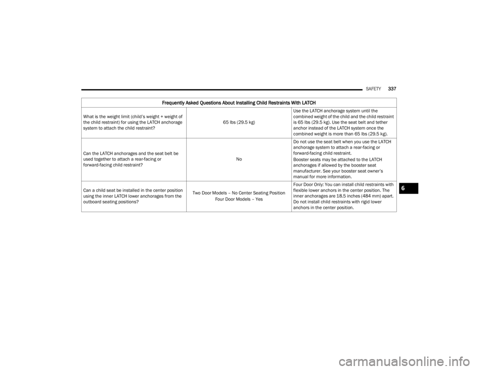 JEEP WRANGLER 4XE JL 2021  Owners Manual 6

22_JL_OM_EN_USC_t.book  Page 337   