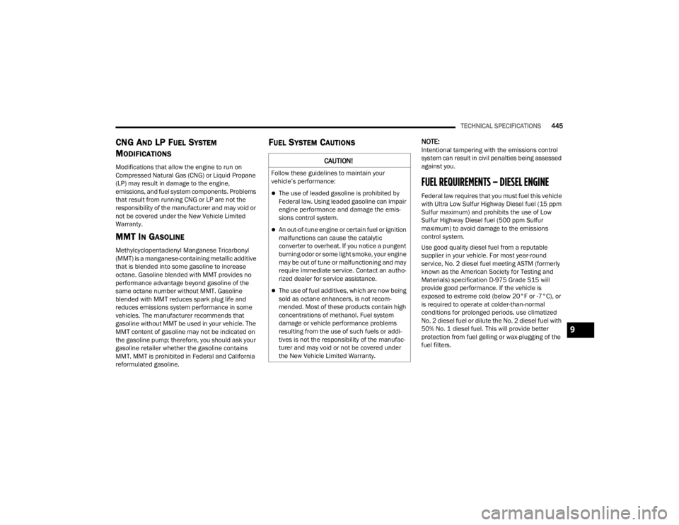JEEP WRANGLER 4XE JL 2021  Owners Manual 9

22_JL_OM_EN_USC_t.book  Page 445   