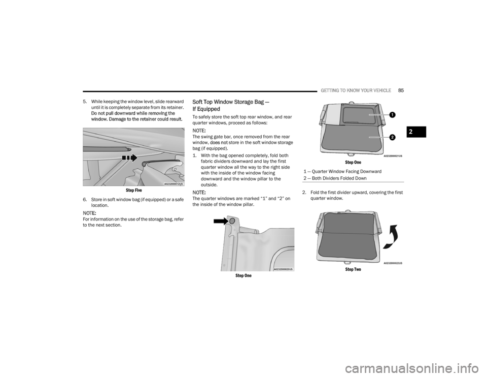 JEEP WRANGLER 4XE JL 2021  Owners Manual 2

22_JL_OM_EN_USC_t.book  Page 85   