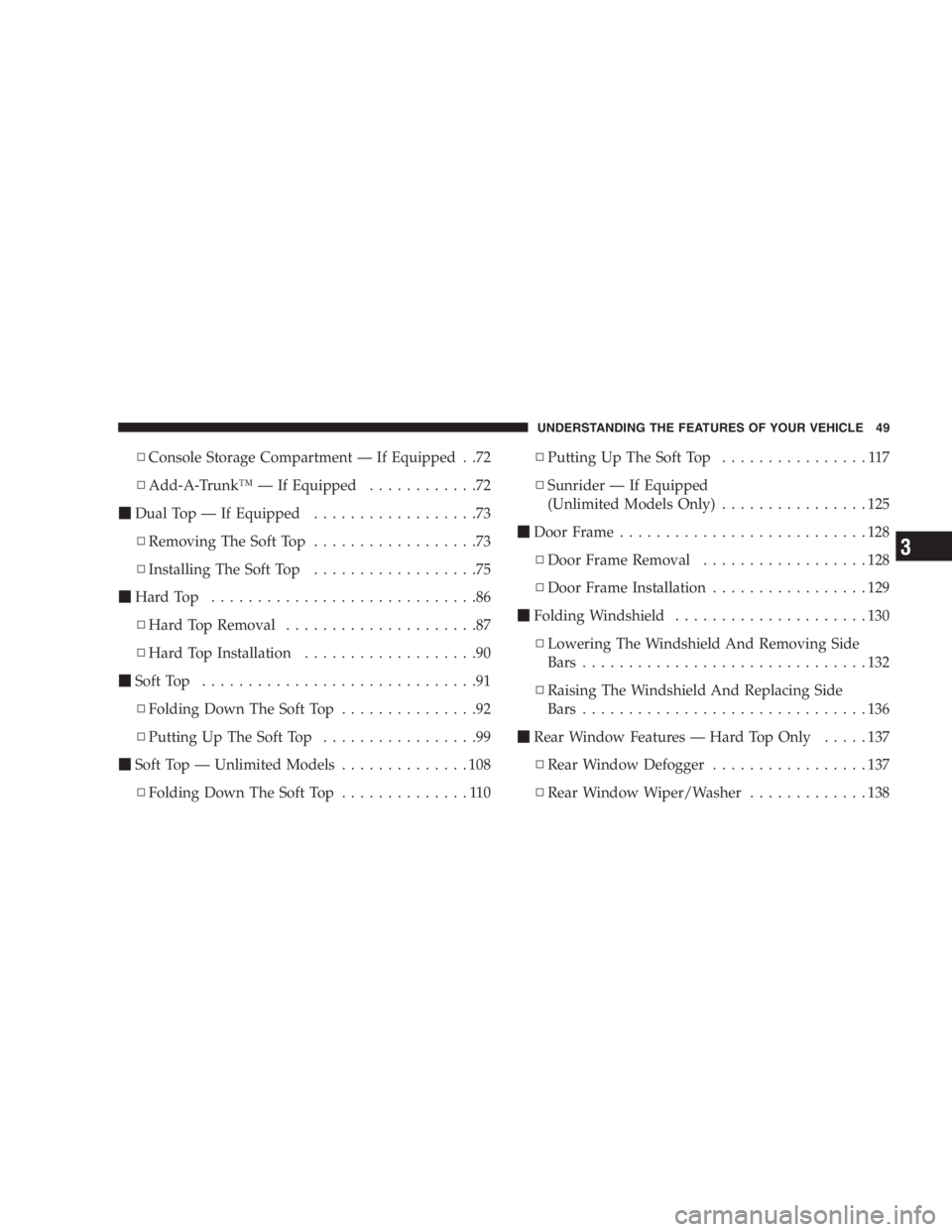 JEEP WRANGLER 2003  Owners Manual 