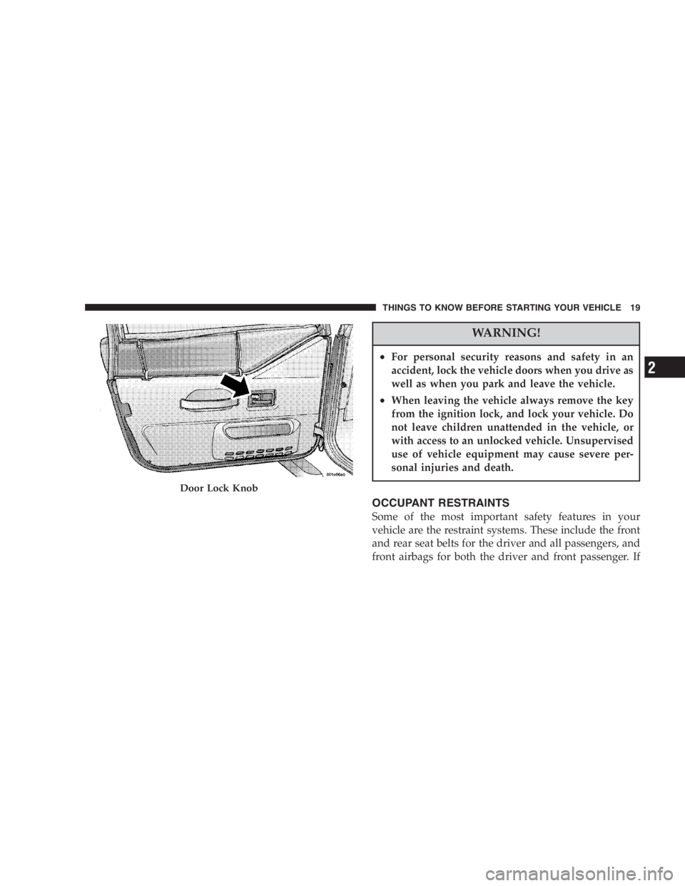 JEEP WRANGLER 2000  Owners Manual 