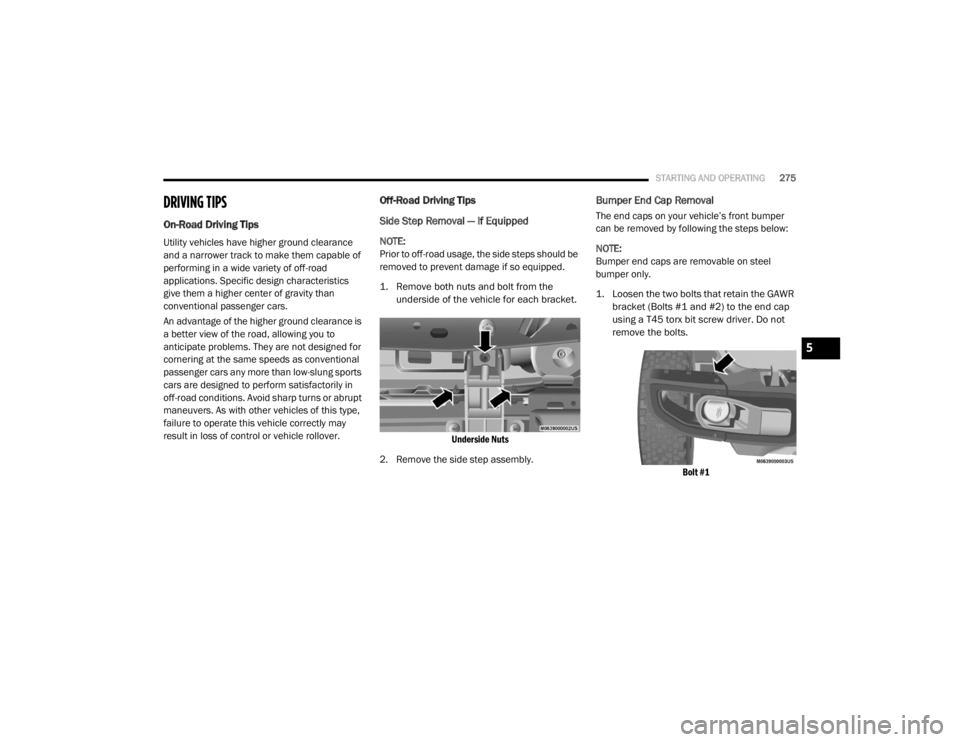 JEEP WRANGLER UNLIMITED SPORT 2020  Owners Manual 
5

20_JL_OM_EN_USC_t.book  Page 275   