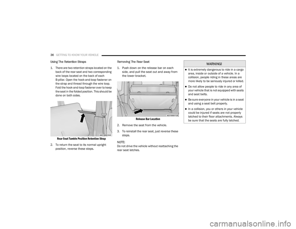 JEEP WRANGLER UNLIMITED SPORT 2020  Owners Manual �:�$�5�1�,�1�*�
It is extremely dangerous to ride in a cargo 
area, inside or outside of a vehicle. In a 
collision, people riding in these areas are 
more likely to be seriously injured or killed