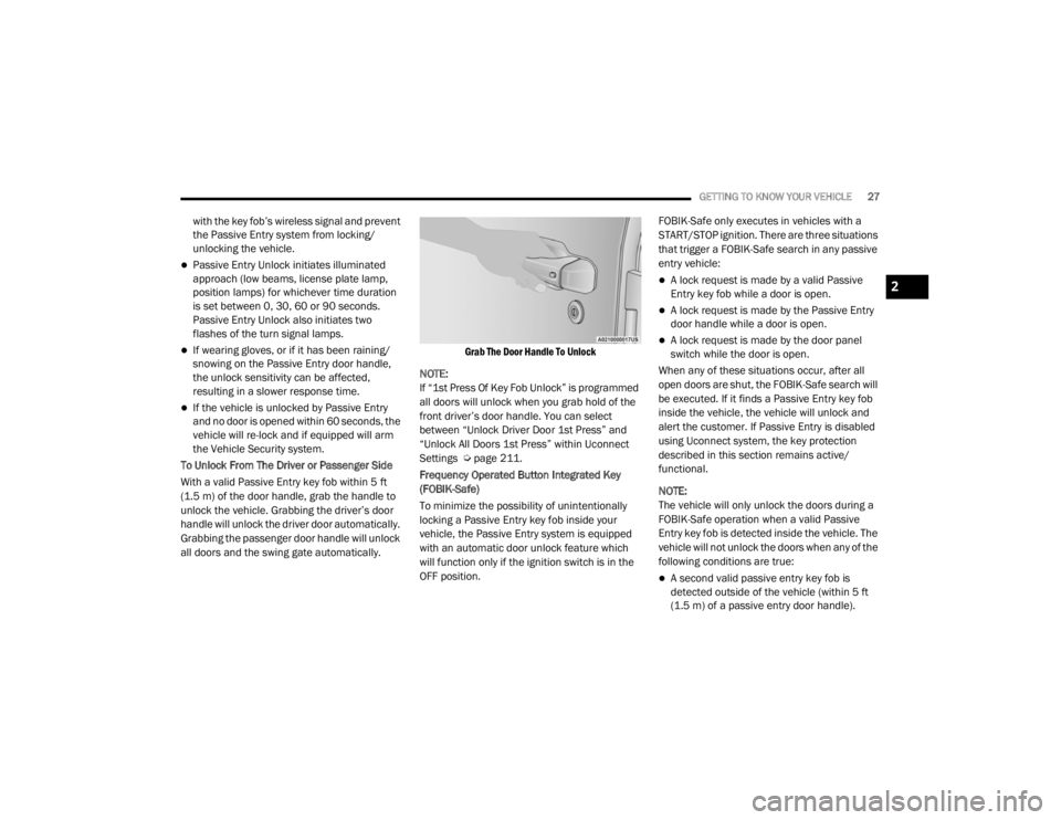 JEEP WRANGLER UNLIMITED 2022  Owners Manual 2

21_JL_OM_EN_USC_t.book  Page 27   