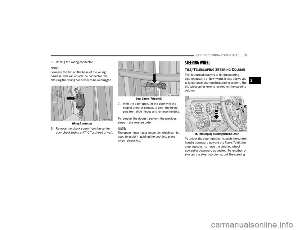 JEEP WRANGLER UNLIMITED 2022  Owners Manual 2

21_JL_OM_EN_USC_t.book  Page 33   