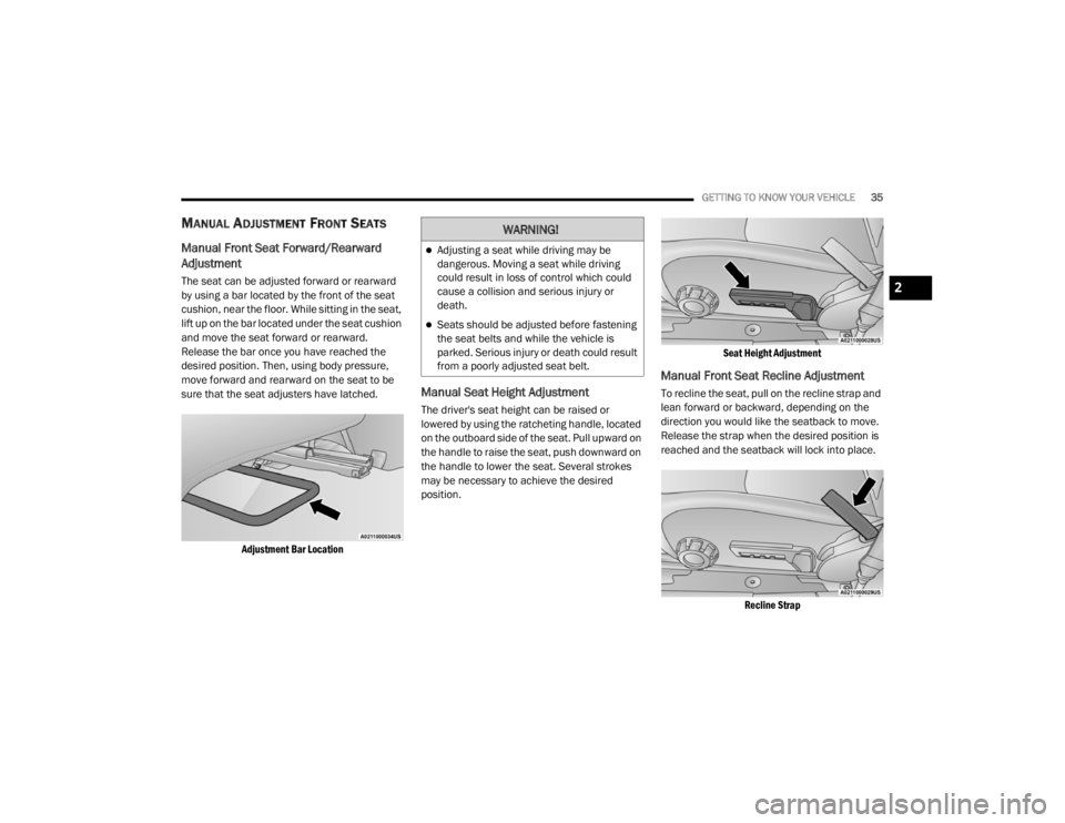 JEEP WRANGLER UNLIMITED 2022  Owners Manual 2

21_JL_OM_EN_USC_t.book  Page 35   