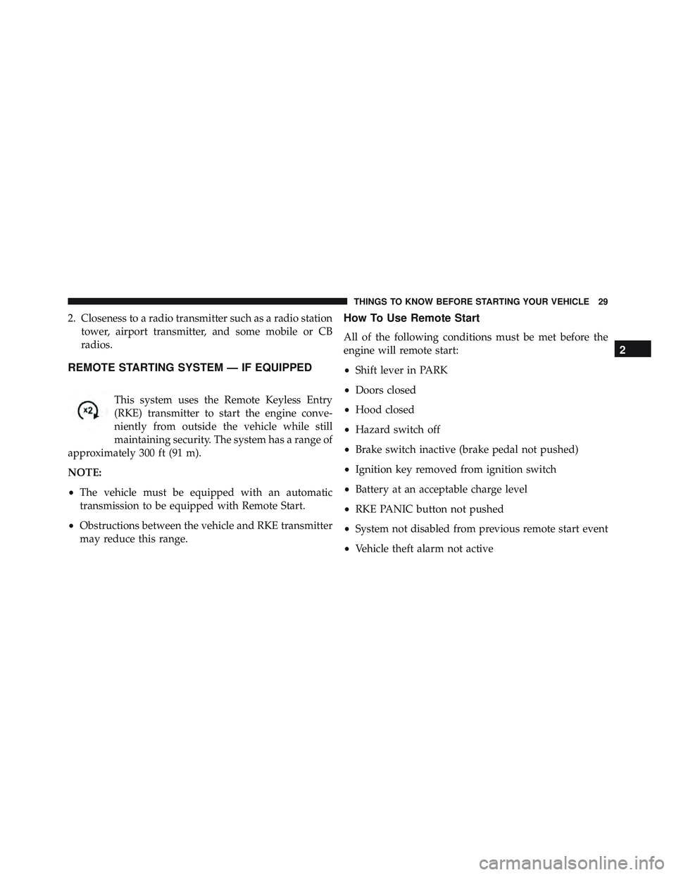 JEEP WRANGLER UNLIMITED 2015  Owners Manual 2
THINGS TO KNOW BEFORE STARTING YOUR VEHICLE 29 